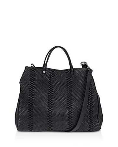 Kooba Anguilla Leather Satchel In Black/gunmetal