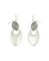 Alexis Bittar Crystal Encrusted Lime Drop Earrings In White/gold