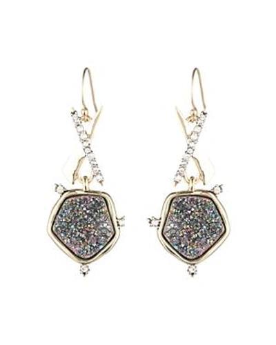 Alexis Bittar Druzy Crystal Drop Earrings In Gold/silver