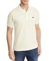 Lacoste Short Sleeve Pique Polo Shirt - Classic Fit In Vanilla Plant