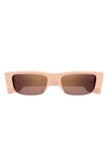 Alexander Mcqueen 54mm Rectangular Sunglasses In Pink