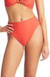 Sea Level Retro High Waist Bikini Bottoms In Tangerine