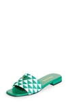 Prada Logo Slide Sandal In Green