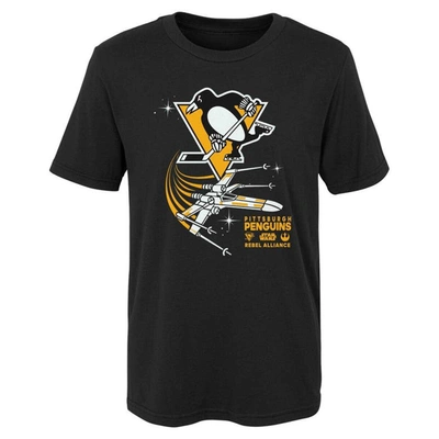 Outerstuff Kids' Preschool Black Pittsburgh Penguins Star Wars Rebel Alliance T-shirt