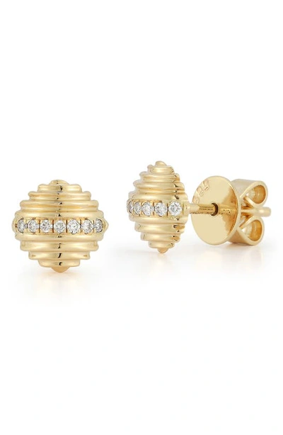 Dana Rebecca Designs Nana Bernice Pavé Diamond Stud Earrings In Yellow Gold/ Diamonds