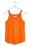 Madewell Brightside Lucia Tank Top In Brilliant Tangerine