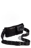 Free People Wade Sling Leather Shoulder Bag In Black