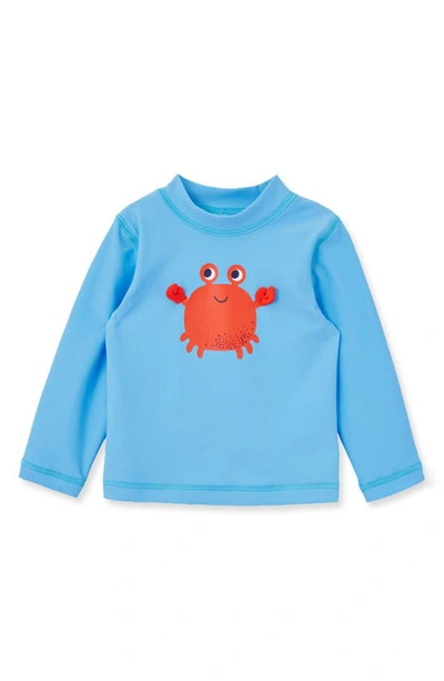 Little Me Babies' Crab Long Sleeve Rashguard In Blue