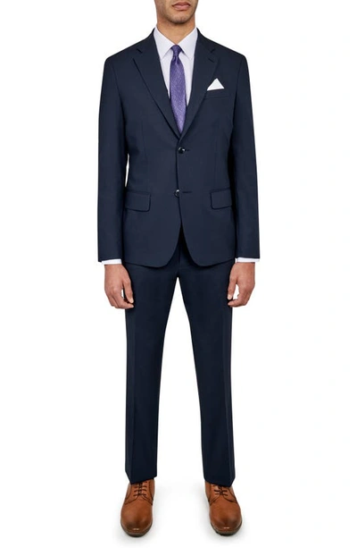 Wrk Best Solid Slim Fit Suit In Navy