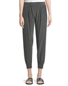 Atm Anthony Thomas Melillo Cropped Pants W/ Elastic Cuffs In Steel