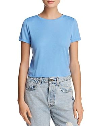 Alice And Olivia Alice + Olivia Cindy Crewneck Cropped Tee In Cerulean