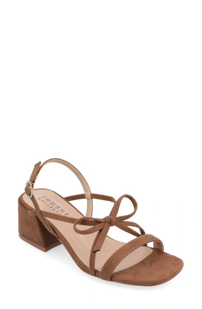 Journee Collection Amity Block Heel Sandal In Brown