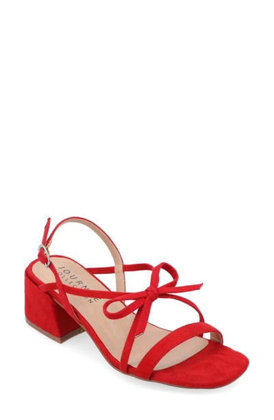 Journee Collection Amity Block Heel Sandal In Red