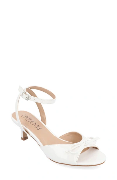 Journee Collection Jennifer Bow Ankle Strap Sandal In White