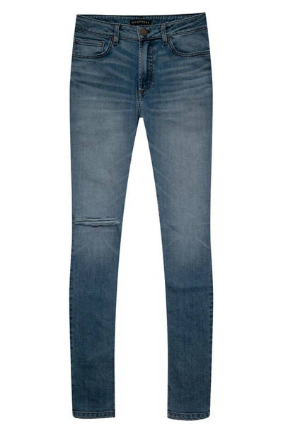 Monfrere Greyson Ripped Skinny Jeans In Distressed Aged Indigo