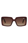 Quay X Paris Total Vibe 54mm Square Sunglasses In Brown/ Brown