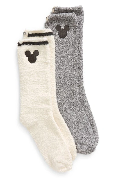 Barefoot Dreams X Disney Kids' 2-pack Cozychic™ Classic Crew Socks In Cream Multi