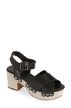 Chocolat Blu Gretta Block Heel Platform Sandal In Black Leather