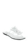 Jeffrey Campbell Crystalize Slide Sandal In Silver Patent Clear