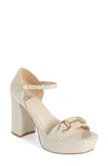 Jeffrey Campbell Clever Platform Sandal In Ice Patent Gold