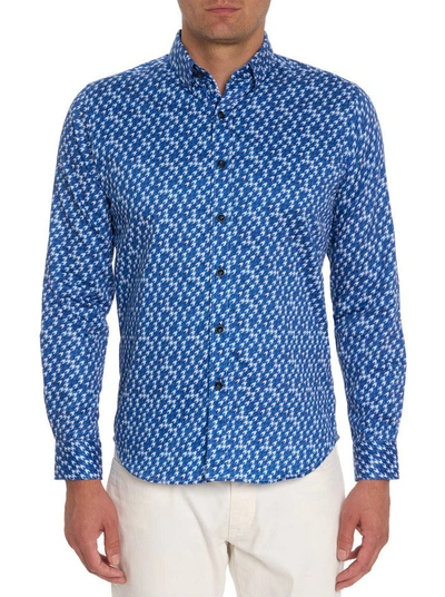 Robert Graham Auburndale Geo Print Button-up Shirt In Navy