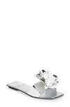 Jeffrey Campbell Bloomsday Sandal In Silver White Combo