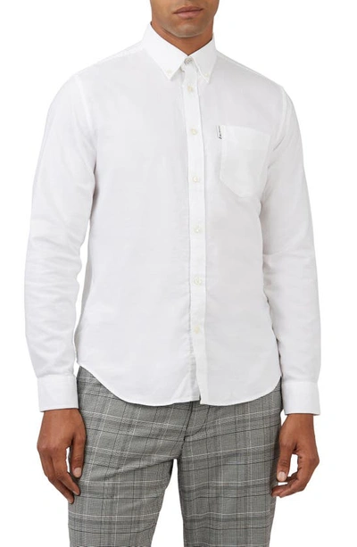 Ben Sherman Organic Cotton Button-down Oxford Shirt In White