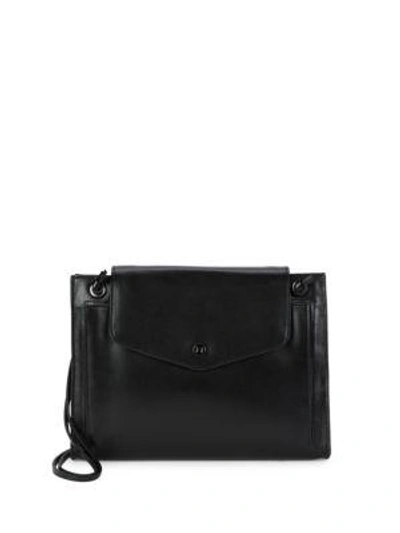 Halston Heritage Slim Leather Crossbody Bag In Black