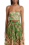 Ulla Johnson Iris Print Silk Crop Camisole In Multi
