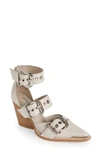 Jeffrey Campbell Emilia Buckle Cutout Boot In Ivory/ Silver