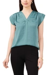 Chaus Flutter Sleeve Blouse In Florence Green