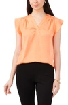 Chaus Flutter Sleeve Blouse In Orange Blossom