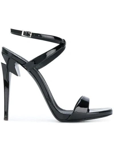 Giuseppe Zanotti Black Patent Alien Sandals