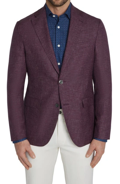 Jack Victor Midland Micro Houndstooth Regular Fit Sport Coat In Burgundy