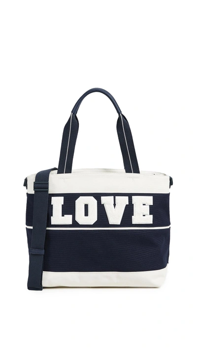 Tory Sport Love Canvas Tote Bag In Tory Navy/new Ivory
