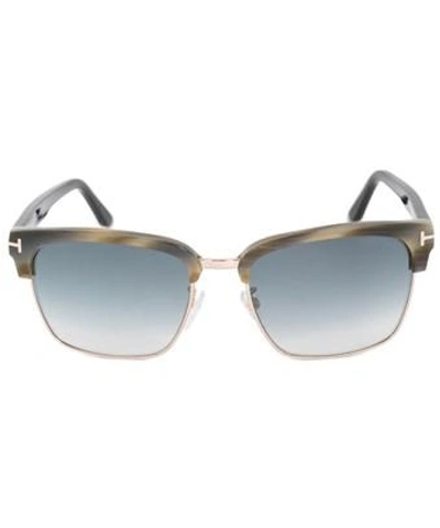 Tom Ford River Square Sunglasses Ft0367 60b 57 | Green Horn Frame | Blue  Gradient Lenses | ModeSens