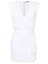 Balmain Fringed Mini Dress In White
