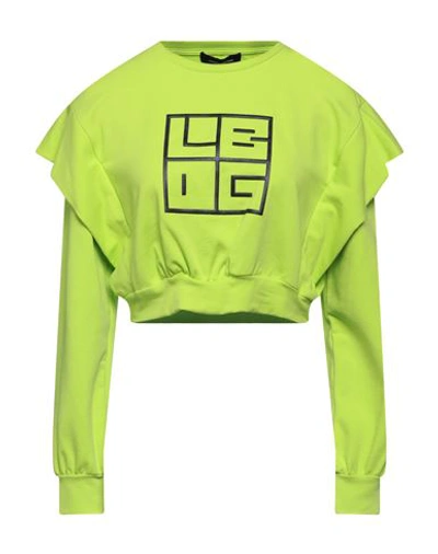 Les Bourdelles Des Garçons Woman Sweatshirt Acid Green Size 6 Cotton, Elastane