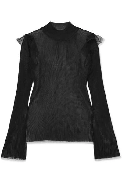 Noir Kei Ninomiya Ribbed-knit Top In Black