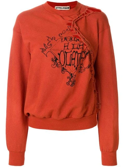 Ottolinger Tied Patch Sweatshirt In Red