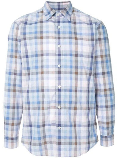 Gieves & Hawkes Plaid Fitted Shirt In Blue