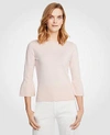 Ann Taylor Bell Sleeve Sweater In Faded Pink