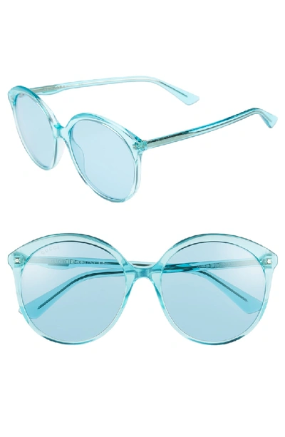 Gucci Women's Monocolor Round Sunglasses, 59mm In Azure