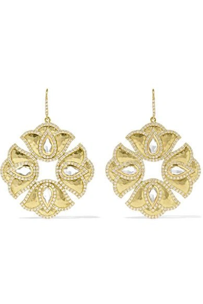 Amrapali Kaliyana Lotus 18-karat Gold, Topaz And Diamond Earrings