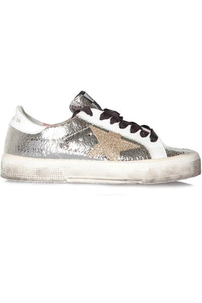 Golden Goose Sneakers May Silver Crash Gold Star In Silver, Gold