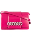 Givenchy Infinity Chain-trimmed Leather Shoulder Bag In Fuchsia