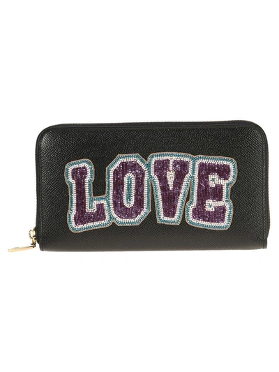 Dolce & Gabbana Love Zip Around Wallet. In Black