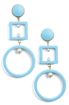 Lele Sadoughi Cage Imitation Pearl Drop Earrings In Turquoise