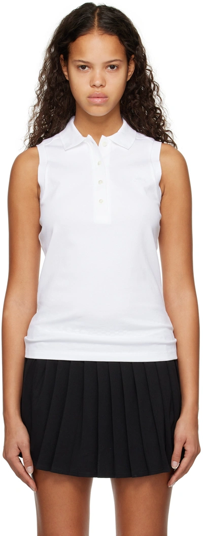 Lacoste Sleeveless Cotton Polo Shirto In White