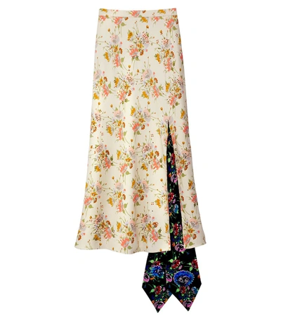 Christopher Kane Floral Tie Skirt In Champagne